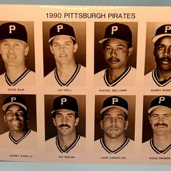 1990 Press Media Team Photos X4  Pittsburgh Pirates Bonds Bonilla Lind Leyland