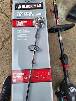 Black Max 2-Cycle 25cc Full Crank Straight Shaft Attachment Capable String  Trimmer for Sale in San Juan, TX - OfferUp
