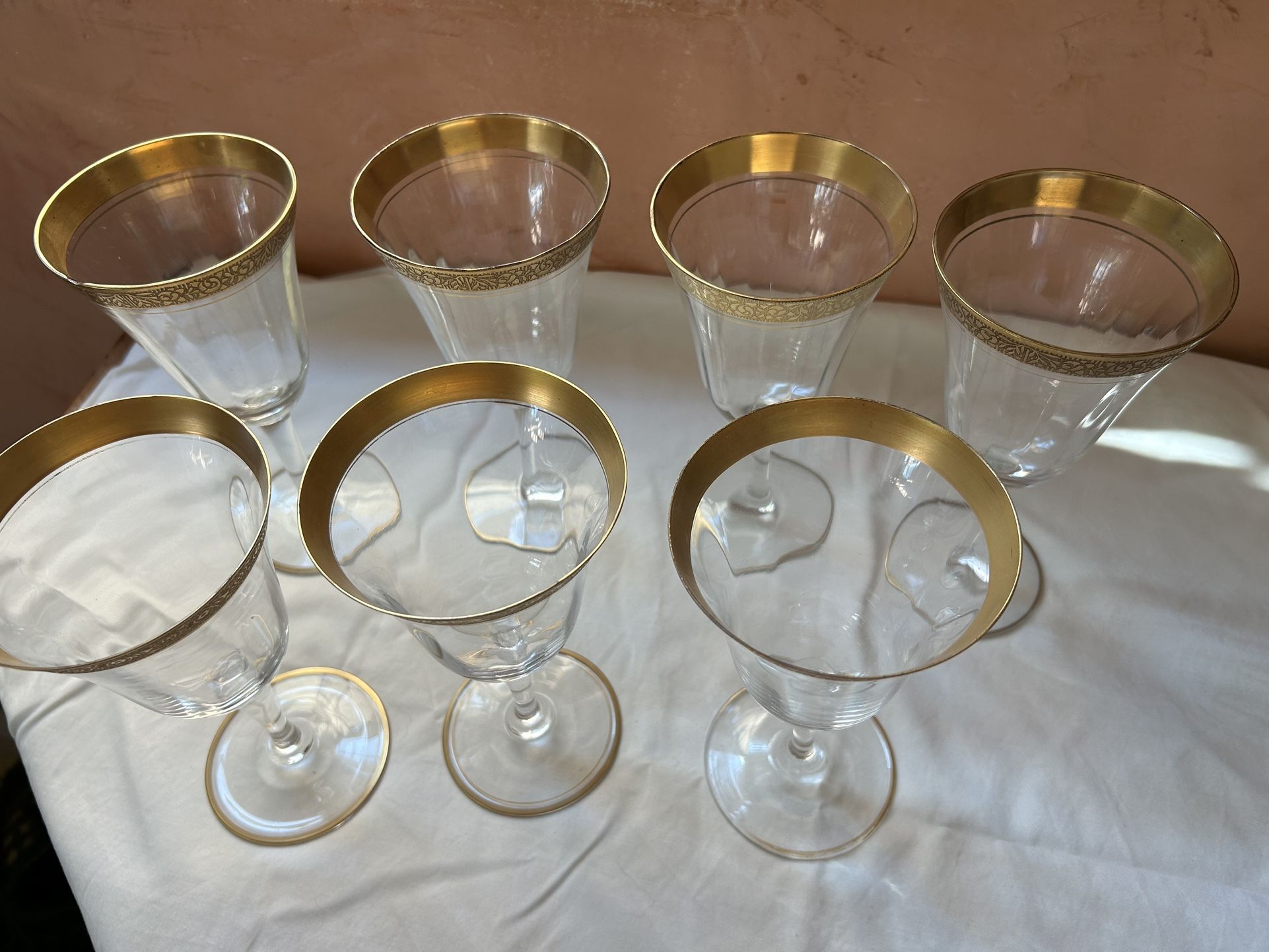 Set Of 6 Vintage Water Wine Glass 6 1:2 In Tall
