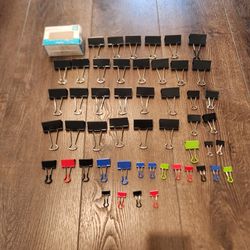 binder clips in various sizes and colors