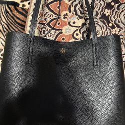 Tory Burch Blake Center Zip Tote Pebble Leather Shoulder Bag