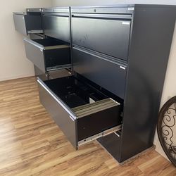 Three 4 Drawer Lateral File Cabinets 