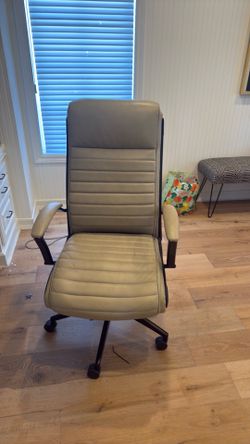 High-Back Leather Office Chair with Armrests