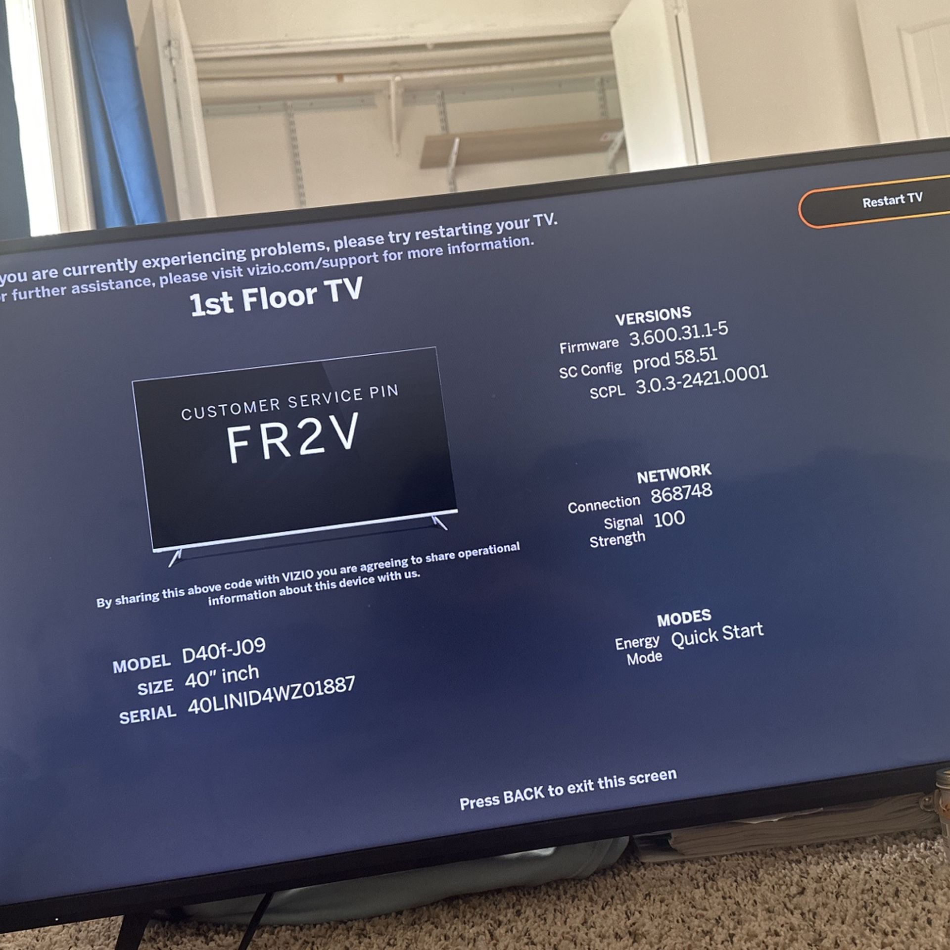 40” Vizio 
