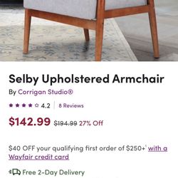 Upholstered armchair