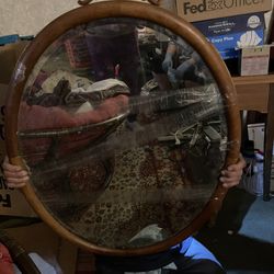 Antique Wooden Frame Mirror