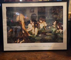 Large Framed "Hylas and the Nymphs" Art Print - J.W. Waterhouse