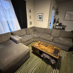 Grey sectional couch
