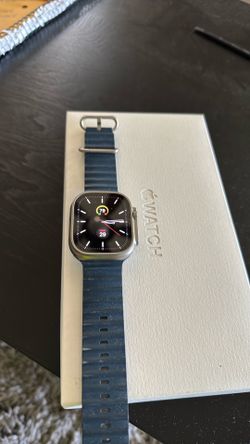 Apple watch Ultra 2 with blue silicone band