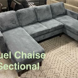 3-Pcs Dual Chaises Sectional Set (Finance and Delivery)