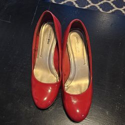 Ladies Pumps Red Comfort Plus Size 9