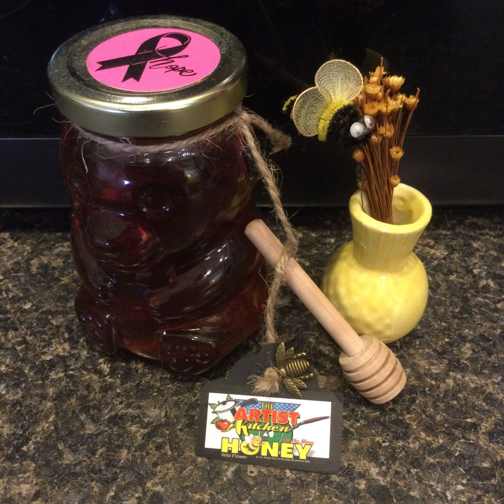 2 Glass Jars SWFL Raw Unfiltered Honey - 13 oz. Ea. + Scoop