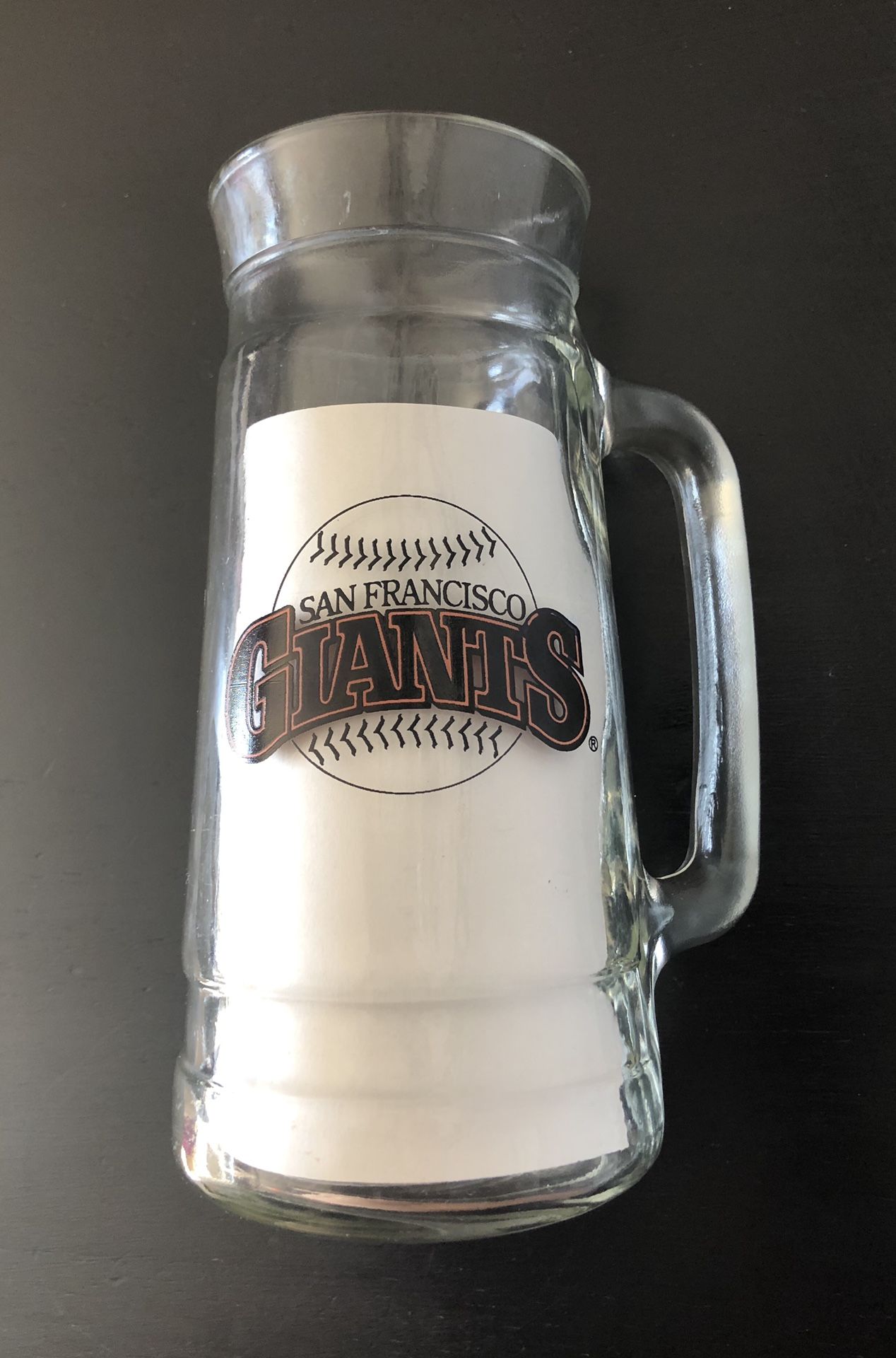 RARE Vintage SAN FRANCISCO GIANTS MLB Baseball Glass Beer Mug Stein BARWARE SOUVENIR MEMORABILIA COLLECTIBLE - BRAND NEW!!