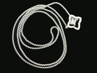 David Yurman Silver and 18K Gold with Dia Quatrefoil Lariat Necklace