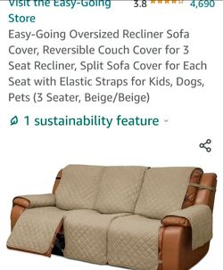 3 seat Recliner velvet sofa cover