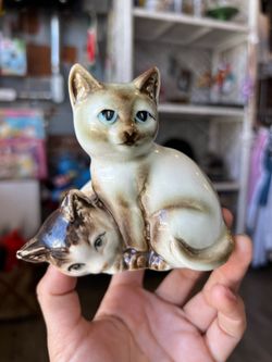 Made in Japan ceramic Siamese cats vintage