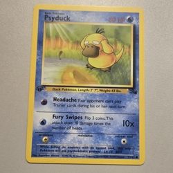 Pokemon Psyduck Card Fossil 1st Edition 53/62 Vintage 1999 Pokemon TCG, First Ed