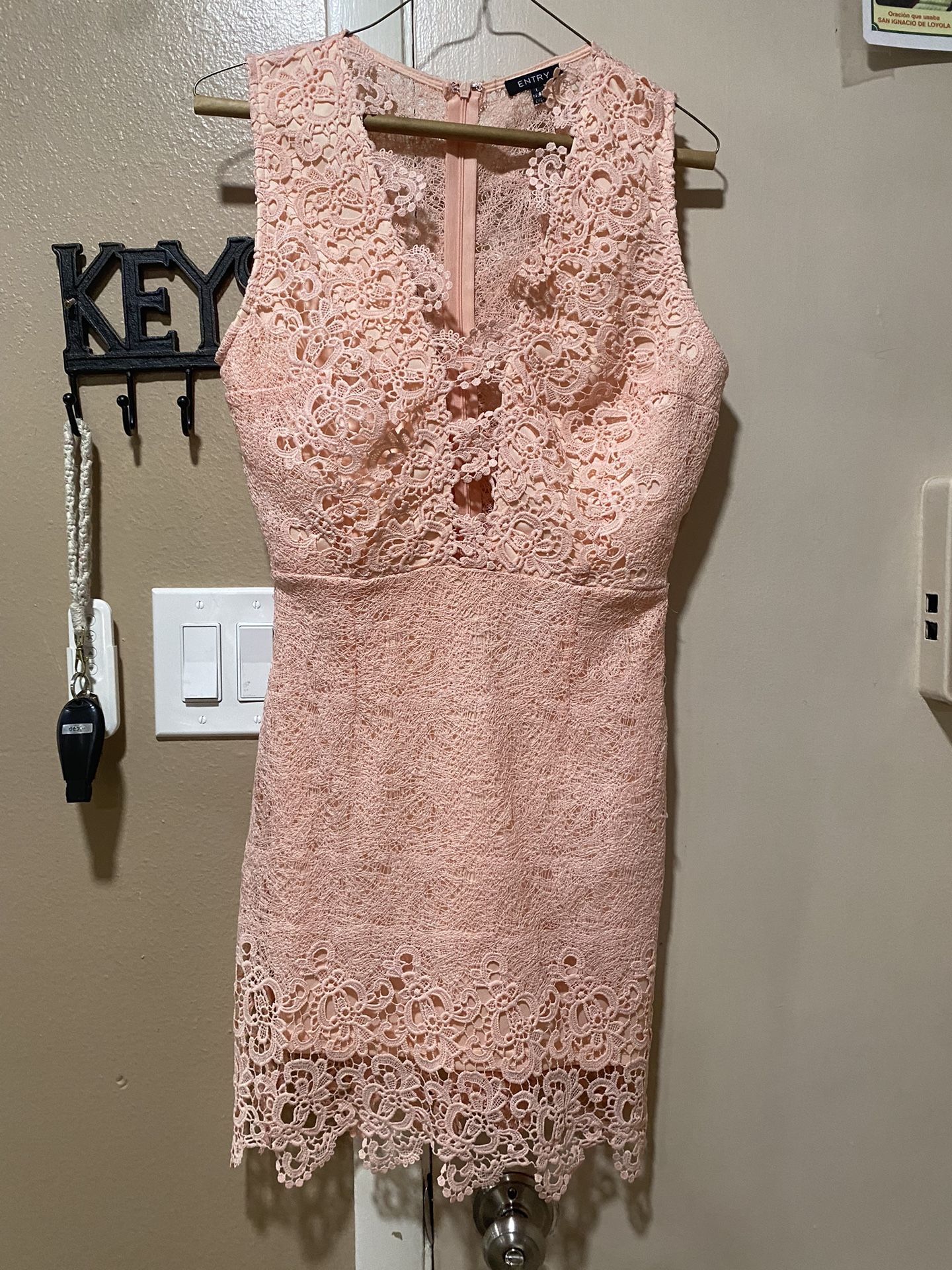 Women Pink Lace Dress