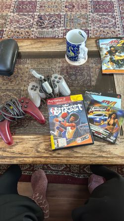 PlayStation 2 Game and Controllers