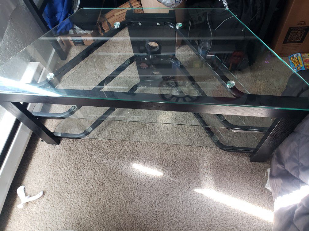 Glass Corner TV Stand 