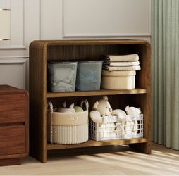 2-Shelf Wood Bookcase Storage Unit