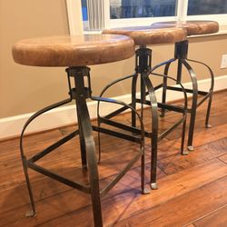 Stools - Wood & Metal Industrial Style