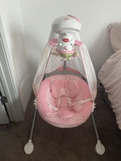 Fisher price pink swing choking butterfly