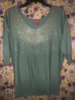 Elle sequin green sweater 