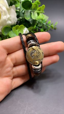 12 Constellations Multilayer Leather Bracelet, Pisces