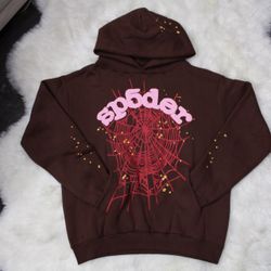 Sp5der Hoodie - Brown/Pink