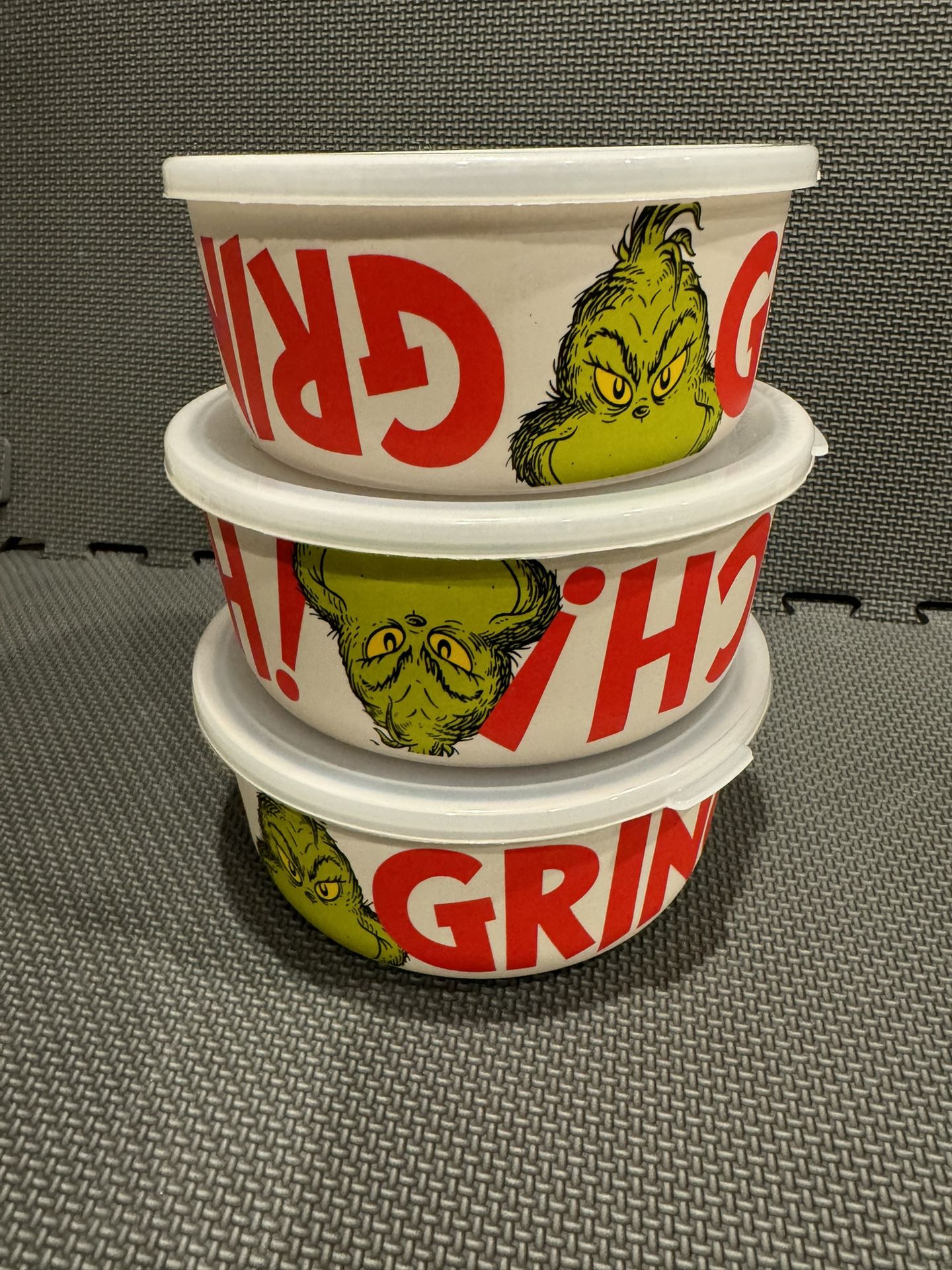 3 Piece Grinch Melamine Storage Set Brand new!