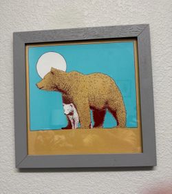 Mama baby bear signed art