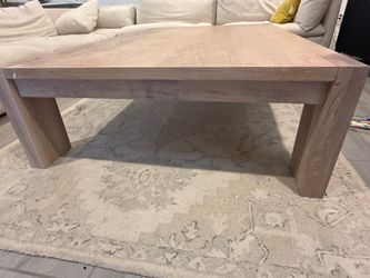 Crate & Barrel Terra White Oak Coffee Table — 54” Rectangular