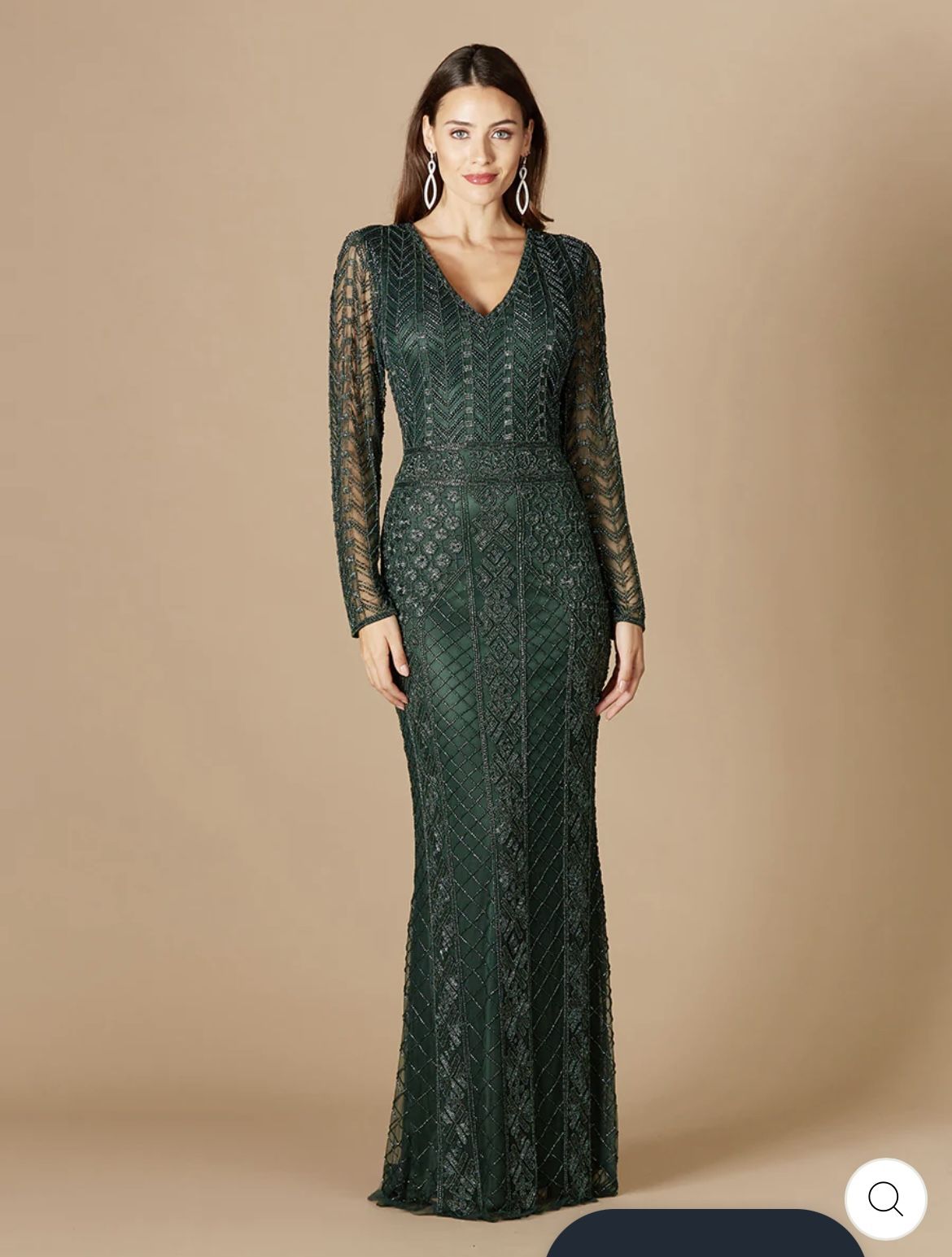 Emerald LARA 29365 - LONG SLEEVE BEADED DRESS