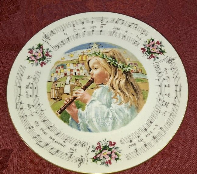 Royal Doulton Little Town Of Bethlehem 1985 Christmas Carol Collector Plate T3A054