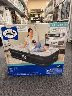 Sealy 20” Twin Air Mattress with Built-In Pump