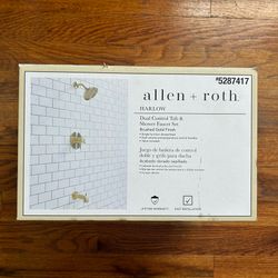 New Allen + Roth Harlow Brushed Gold Tub & Shower Faucet Set 