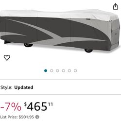 ADCO 36826 Designer Series Olefin HD Class A Motorhome Cover 34' 1" - 37', Gray/White