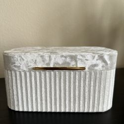 White velvet jewelry box