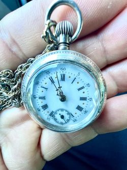 Vintage Swiss made pocket watch 0.935 silver works.