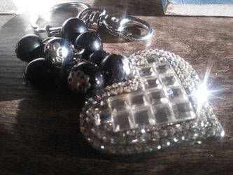Blinged Out Heart Keychain