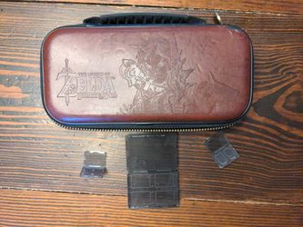 Legend of Zelda Breath of the Wild Leather Nintendo Switch Carrying Case w Boxes