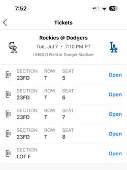 Dodgers tickets 7/7
