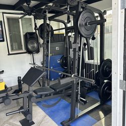 Vesta Fitness Smith Machine SM2001/Bumper Plates 230lbs/Olympic Barbell Bar/AdjustableBench/Gym Equipment/Fitness/Squat Rack/FREE DELIVERY 
