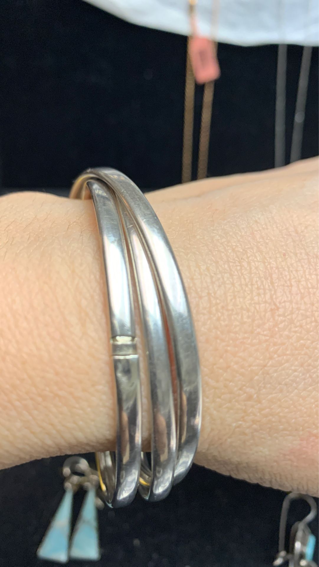 Sterling silver weekender 3 bangles size small