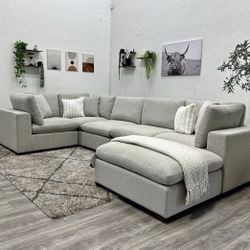 Gray Sectional Cloud Couch - Free Delivery