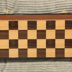 Wooden Chess Set with Metal Pieces - Brand New