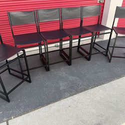 6 x Pottery Barn Hardy Leather Counter Stool for Man Cave / Bar