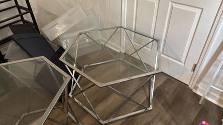 Crome glass Ashely furniture table set