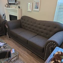 High Quality Dark Grey 6 Foot Wide Couch And 8 1/2 Wide Dark Grey Couch